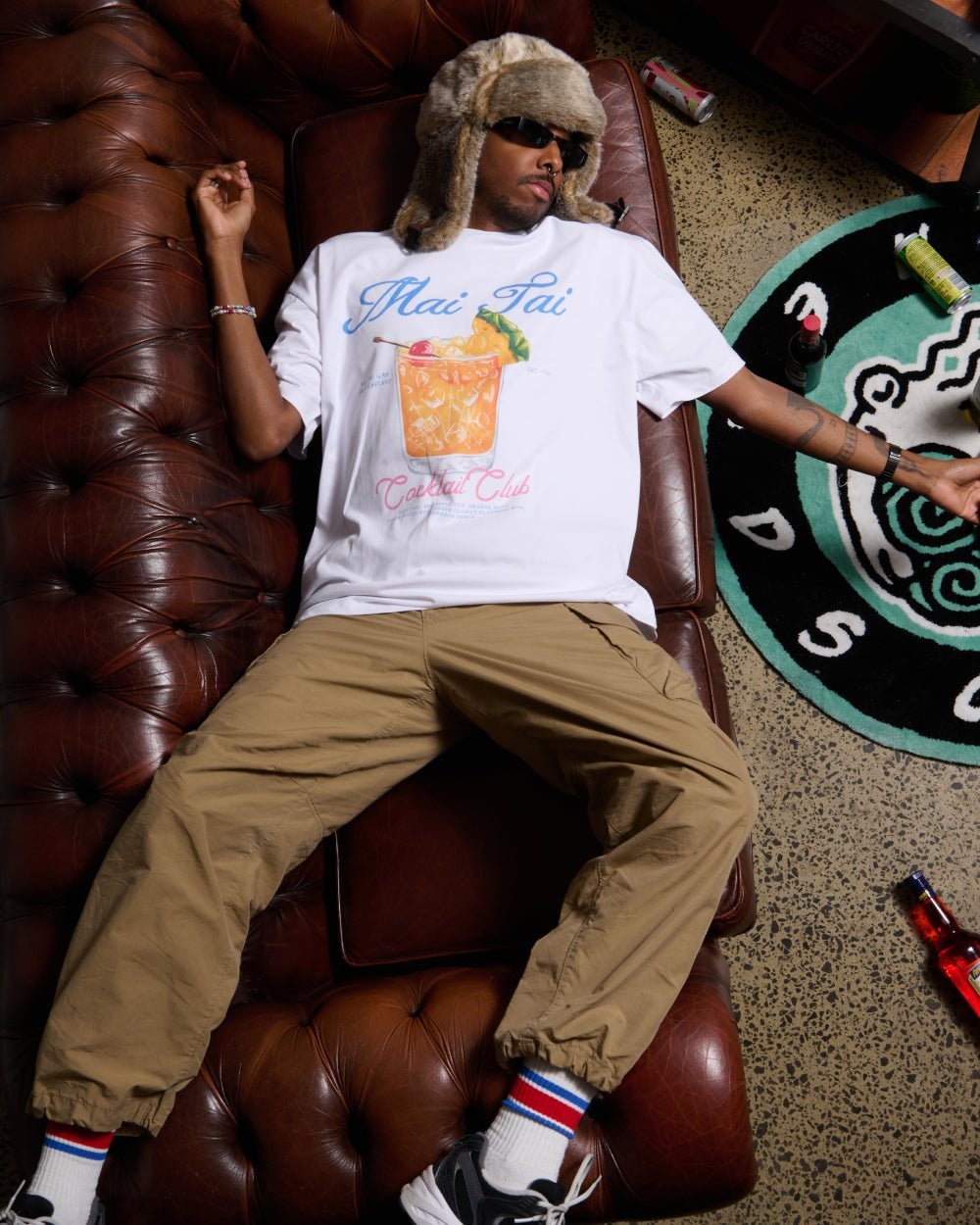 Mai Tai Oversized Graphic Tee Unisex 90s Boxy Fit 100% Combed Cotton