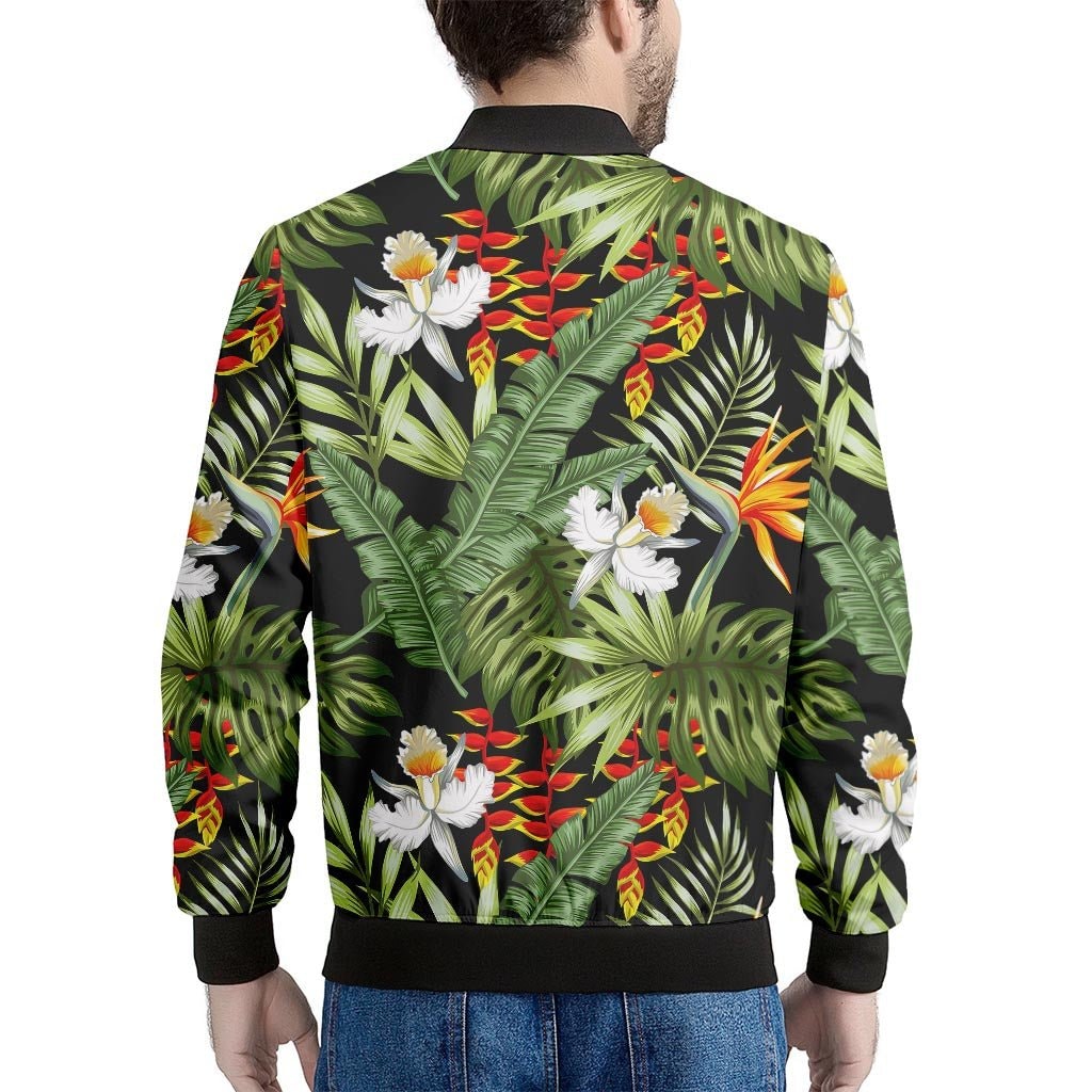 Hawaii Tropical Plants Pattern Print Men's Bomber Jacket