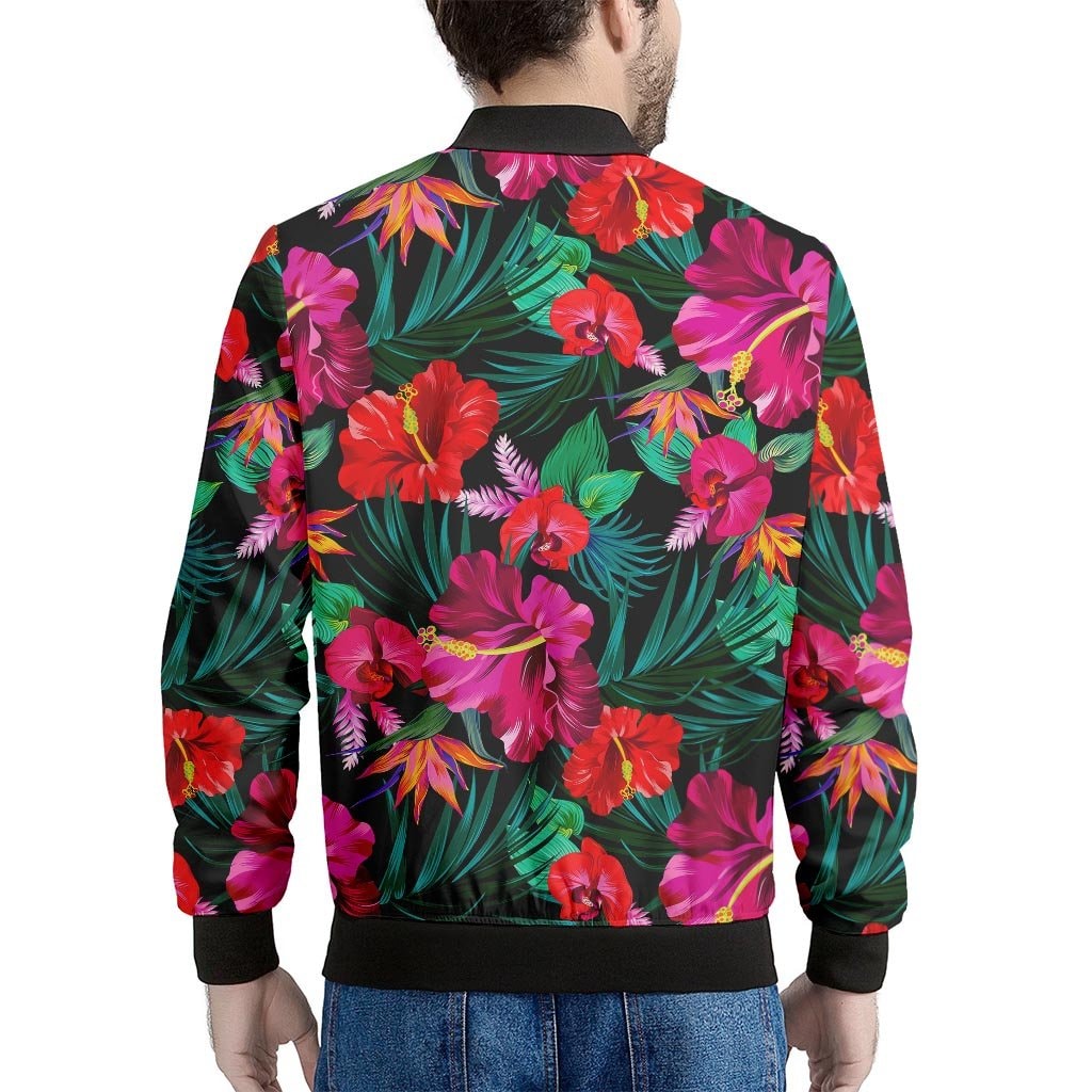 Hawaii Floral Flowers Pattern Print Men's Bomber Jacket