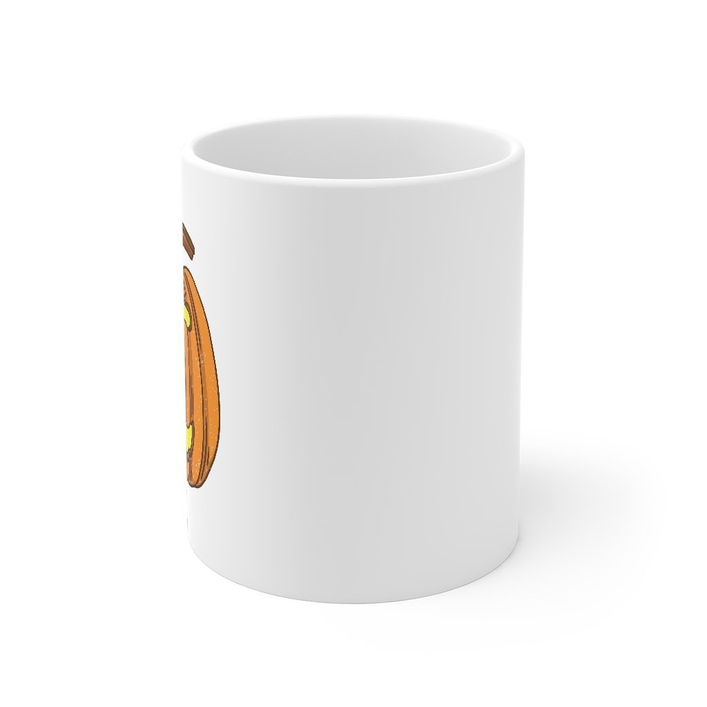 Pumpkin Pi Coffee Mug - White Ceramic Pi Jack-o-Lantern Mug